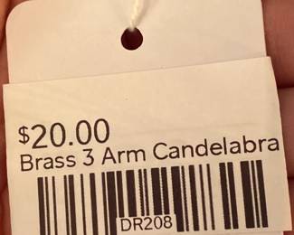 Brass 3 Arm Candelabra