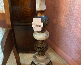 Marble and Brass Candlestick