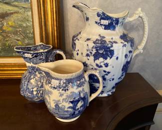 Masons Blue Pitchers