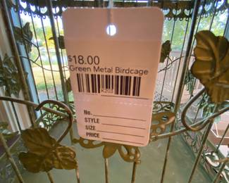 Green Metal Birdcage
