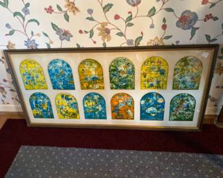 Marc Chagall 12 Jerusalem Windows Framed
