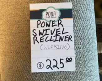 Power swivel recliner