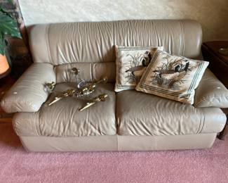 Leather loveseat