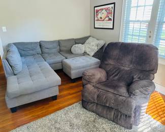 very nice rocker recliner and huge sectional
sofa 