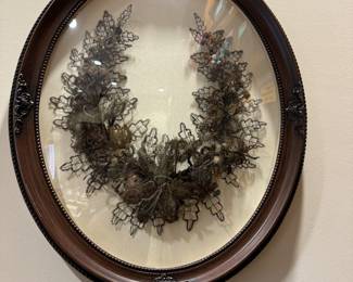 Rare Victorian Antique family hair wreath