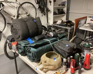 Camping mats, sleeping bags, tents