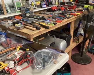 Hand tools galore, air compressors, house jacks