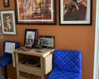 Work table and new bar stools