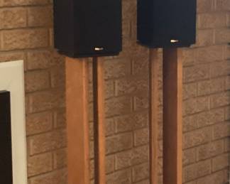 Klipsch speakers on stands