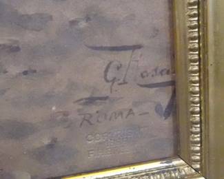 ANTIQUE 1898 SIGNED ARABIAN DESERT WATERCOLOR PAINTING FRAMED