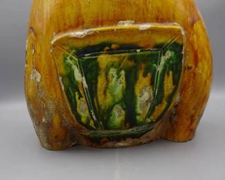 ANTIQUE CHINESE TANG DYNASTY PRIEST SANCAI GLAZE BUST STATUE SCULPTURE