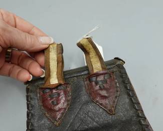 EARLY USA INDIAN WAR CIVIL WAR NATIVE AMERICAN MILITARY CARTRIDGE BOX BAG