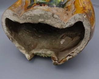 ANTIQUE CHINESE TANG DYNASTY PRIEST SANCAI GLAZE BUST STATUE SCULPTURE