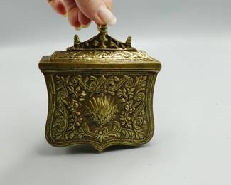 EARLY OTTOMAN PALASKA GREEK BRASS MILITARY CARTRIDGE BOX 