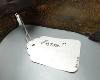 RARE ANTIQUE POMMEL MILITARY SADDLE BAG GUN HOLSTER WITH FAMILY CREST