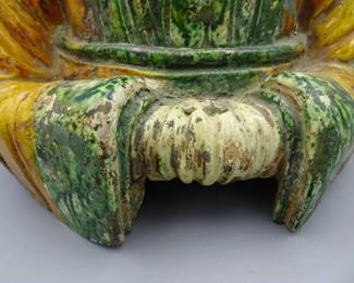 ANTIQUE CHINESE TANG DYNASTY PRIEST SANCAI GLAZE BUST STATUE SCULPTURE