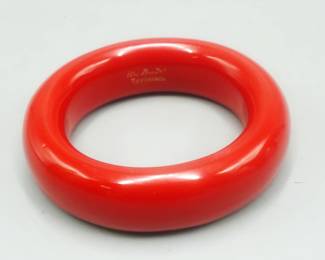VINTAGE TIFFANY & CO ELSA PERETTI RED LAQUER BRACELET