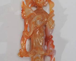 VINTAGE AGATE CHINESE KWAN YIN STATUE