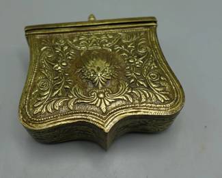 EARLY OTTOMAN PALASKA GREEK BRASS MILITARY CARTRIDGE BOX 