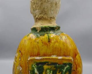 ANTIQUE CHINESE TANG DYNASTY PRIEST SANCAI GLAZE BUST STATUE SCULPTURE
