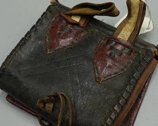 EARLY USA INDIAN WAR CIVIL WAR NATIVE AMERICAN MILITARY CARTRIDGE BOX BAG