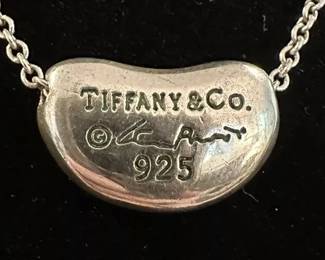 TIFFANY & CO ELSA PERETTI 925 STERLING BEAN NECKLACE