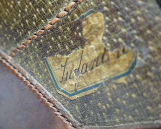 RARE ANTIQUE POMMEL MILITARY SADDLE BAG GUN HOLSTER WITH FAMILY CREST