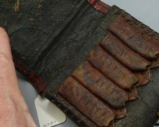 EARLY USA INDIAN WAR CIVIL WAR NATIVE AMERICAN MILITARY CARTRIDGE BOX BAG