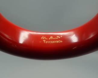 VINTAGE TIFFANY & CO ELSA PERETTI RED LAQUER BRACELET