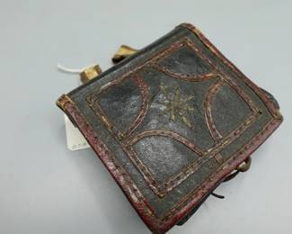 EARLY USA INDIAN WAR CIVIL WAR NATIVE AMERICAN MILITARY CARTRIDGE BOX BAG