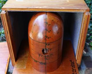 VERY RARE NAVY WOOD FORM HELMET MODEL WITH IRONSIDE PATCH IN CASE