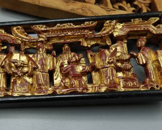 LOT OF CHINESE WOOD CARVINGS