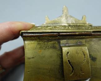 EARLY OTTOMAN PALASKA GREEK BRASS MILITARY CARTRIDGE BOX 