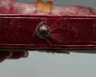 EARLY BRITISH VICTORIAN SILVER & LEATHER MILITARY CARTRIDGE BOX