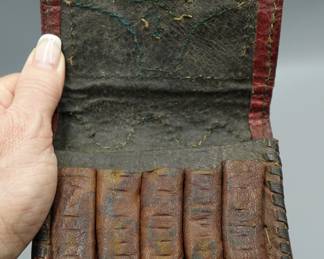 EARLY USA INDIAN WAR CIVIL WAR NATIVE AMERICAN MILITARY CARTRIDGE BOX BAG