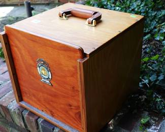 VERY RARE NAVY WOOD FORM HELMET MODEL WITH IRONSIDE PATCH IN CASE