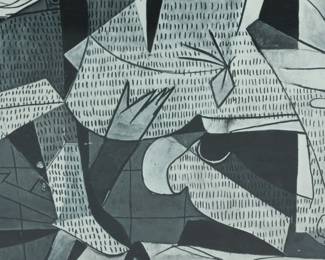 LARGE PABLO PICASSO GICLEE LITHOGRAPH ON CANVAS "GUERNICA" FRAMED