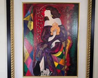 Linda Le Kinff B 1949 French Oil Painting