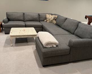 Pottery Barn 5 Piece Sectional 111" x 143" (seat height 43" D, Chaise 67" D) Pristine condition  $2800