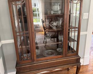 Antique Curio Cabinet 40" W x 17" D x 66" H $400