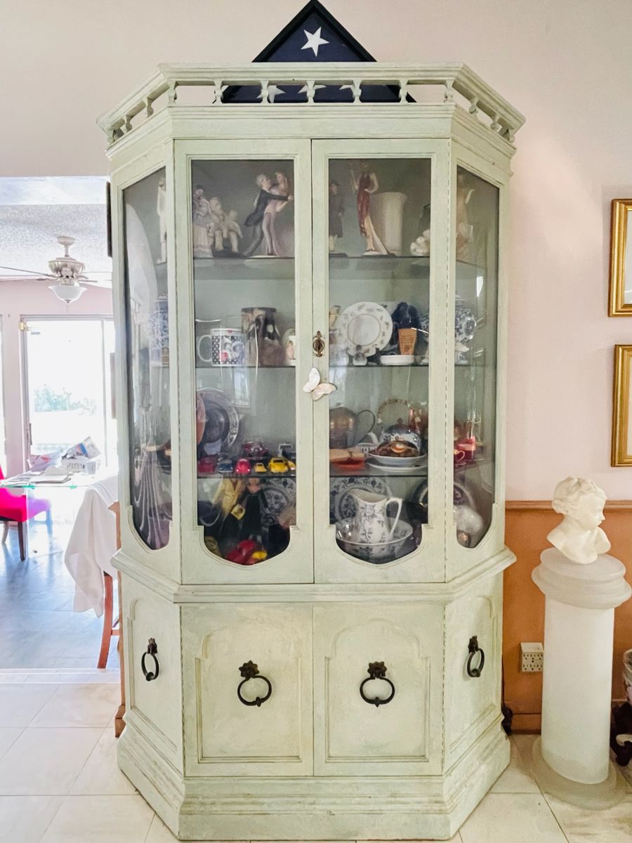 Vintage 2 matching Painted China Cabinets