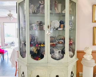 Vintage 2 matching Painted China Cabinets