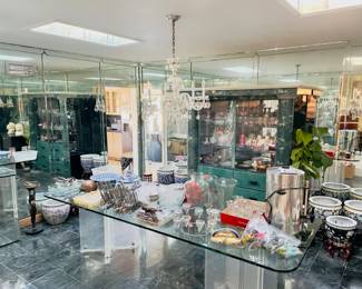 Custom Glass and Lucite Dining Table for 10 seating,