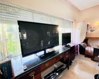 Flat screen TV's for sale and Baker wood desk