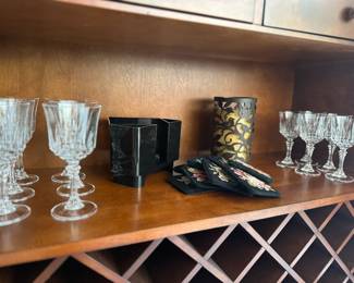 Crystal Drinkware, Needlepoint Coasters