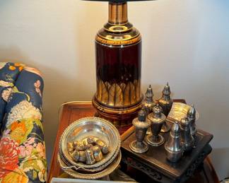 More Silver. lamp ruby glass with gold 