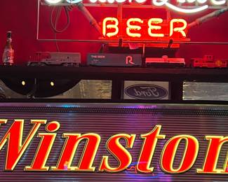 Neon black label beer sign 
Winston light up 