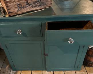Green wooden cabinet base 