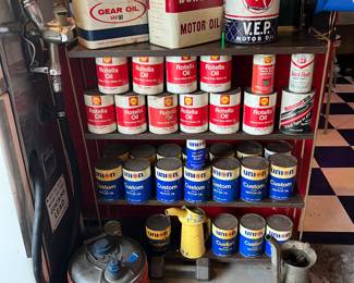 Wizard gas can 
Marathon oil can 
Composite Oil cans 