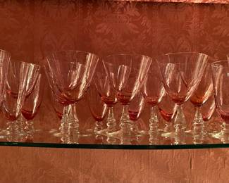 Tiffin Franciscan Pink Wistaria Glasses